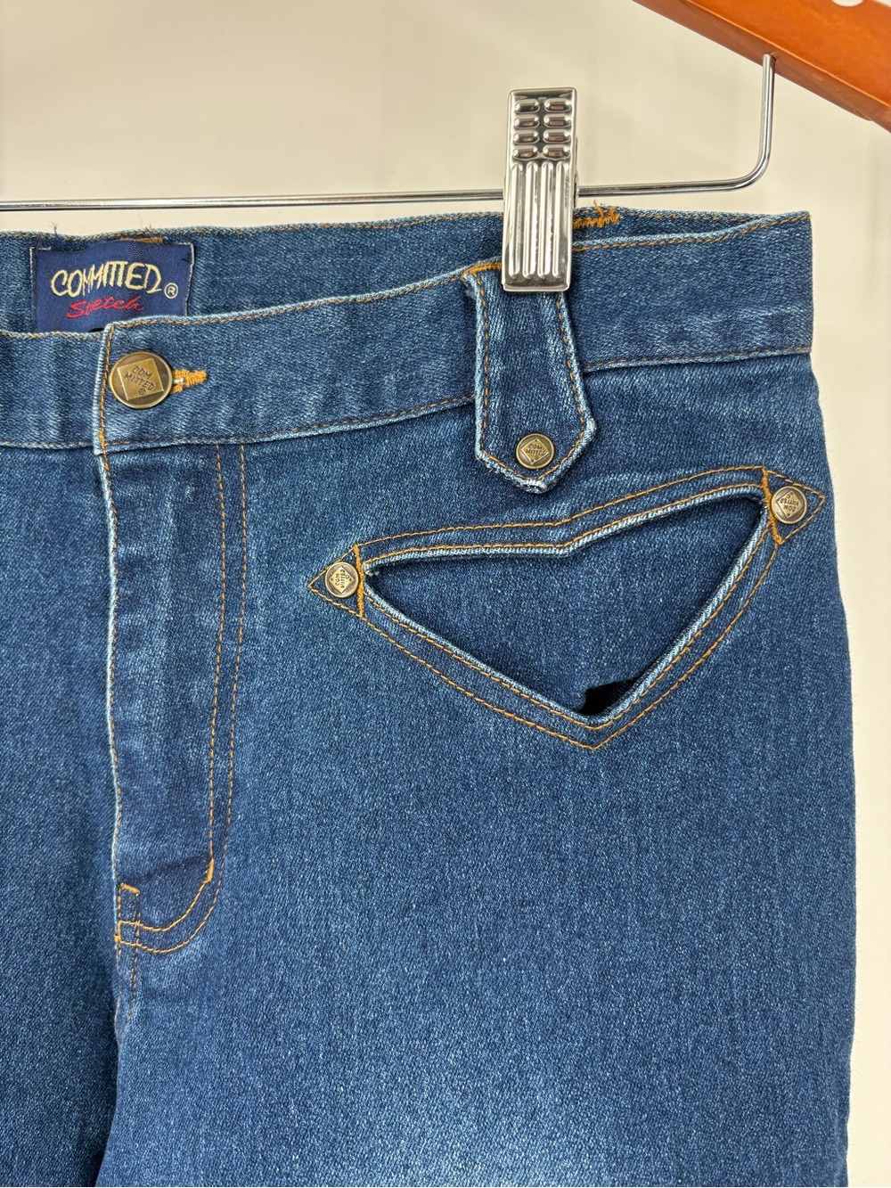 Stretch Denim Rodeo Cowgirl Western Jeans V-yoke Flare Ranch Girl Women Size 6 - Picture 3 of 13